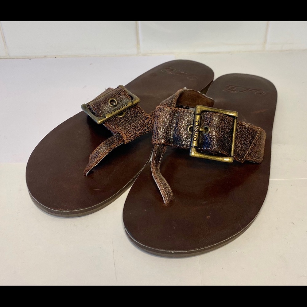 O’Neilll brown distressed look sandals size 6
